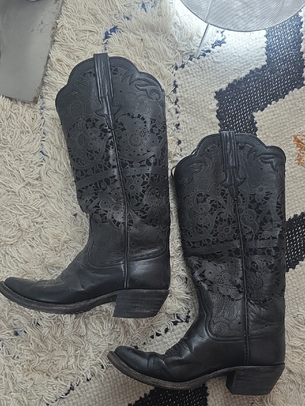 Kemo Sabe Custom Rios Black Leather Western Boots